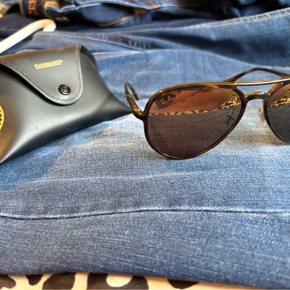 Ray-Ban Chromance Polarized Tortoise Shell Aviators